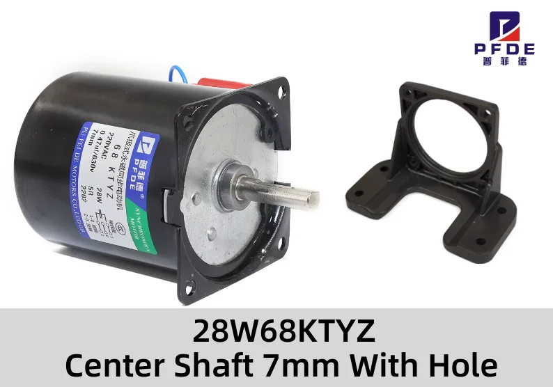 100KG 28W 68KTYZ 220 AC Permanent Magnet Synchronous Motor With Bracket CW/CCW Metal Geared Slow Speed 2.5 To 110RPM