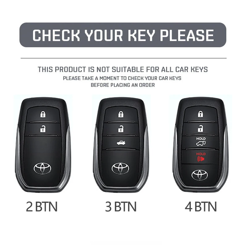 ABS Carbon Fiber Car Key Cover Case Shell For Toyota RAV4 Crown Hilux Fortuner Camry Land Cruiser Prado 2 3 4 Buttons Keychain