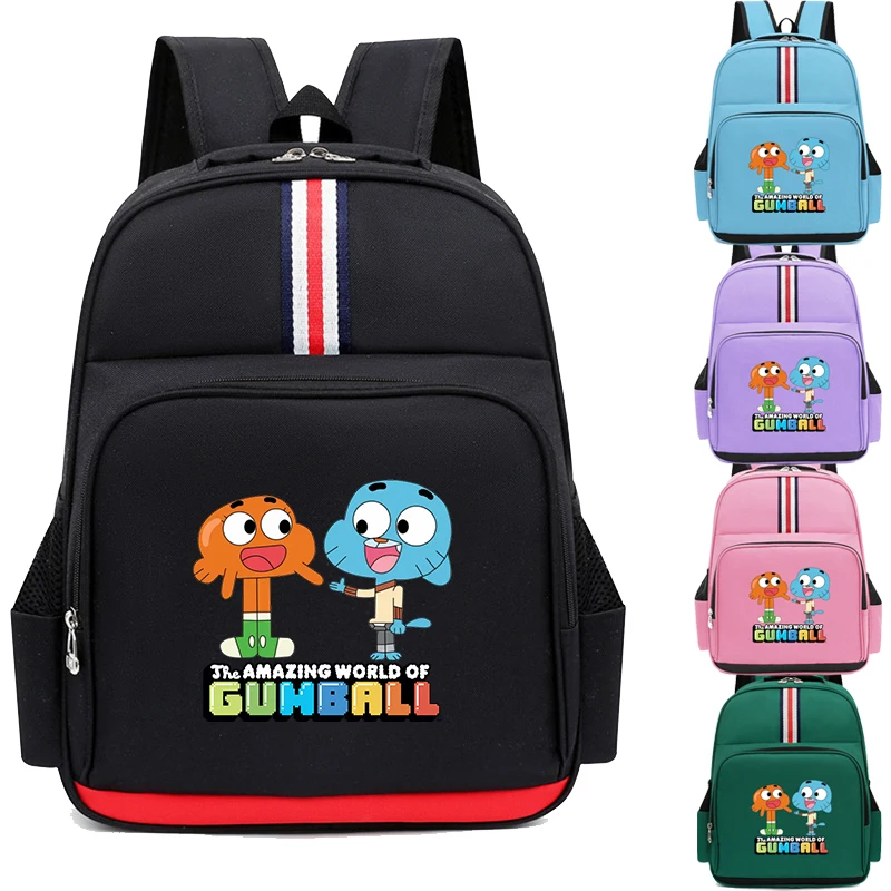 

The Amazing World of Gumball Backpack For Primary School Students Bags Gunmball Cartoon Backpack School Bag for Boys Girls Gift