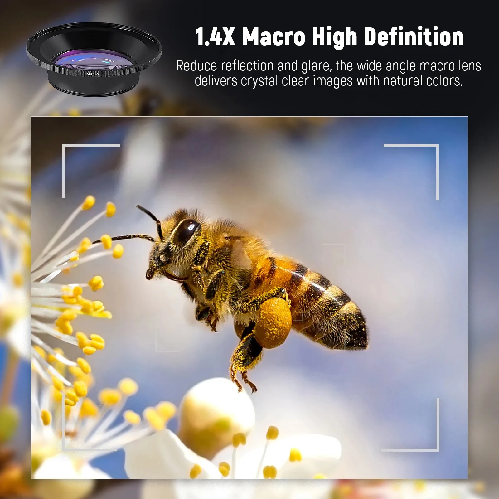 NEEWER 58mm 0.43X HD 2-in-1 Fisheye & Macro Lens Wide Angle 18mm Focal Length Glass for Canon for Nikon Fujiflim