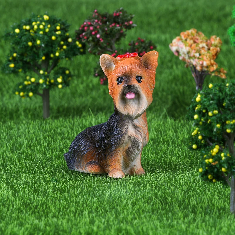 Mini Schnauzer Dog Miniature Fairy Figurines Landscape Bonsai Figurines Mini Garden Home Toy Gifts Fairy Garden Decorations