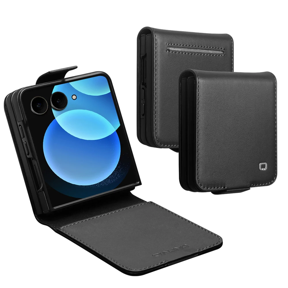 Natural Genuine Leather Case for Samsung Galaxy Z Flip 8 5G Premium Cowhide Luxury Card Slot Wallet Cover for Samsung Z Flip 8 C