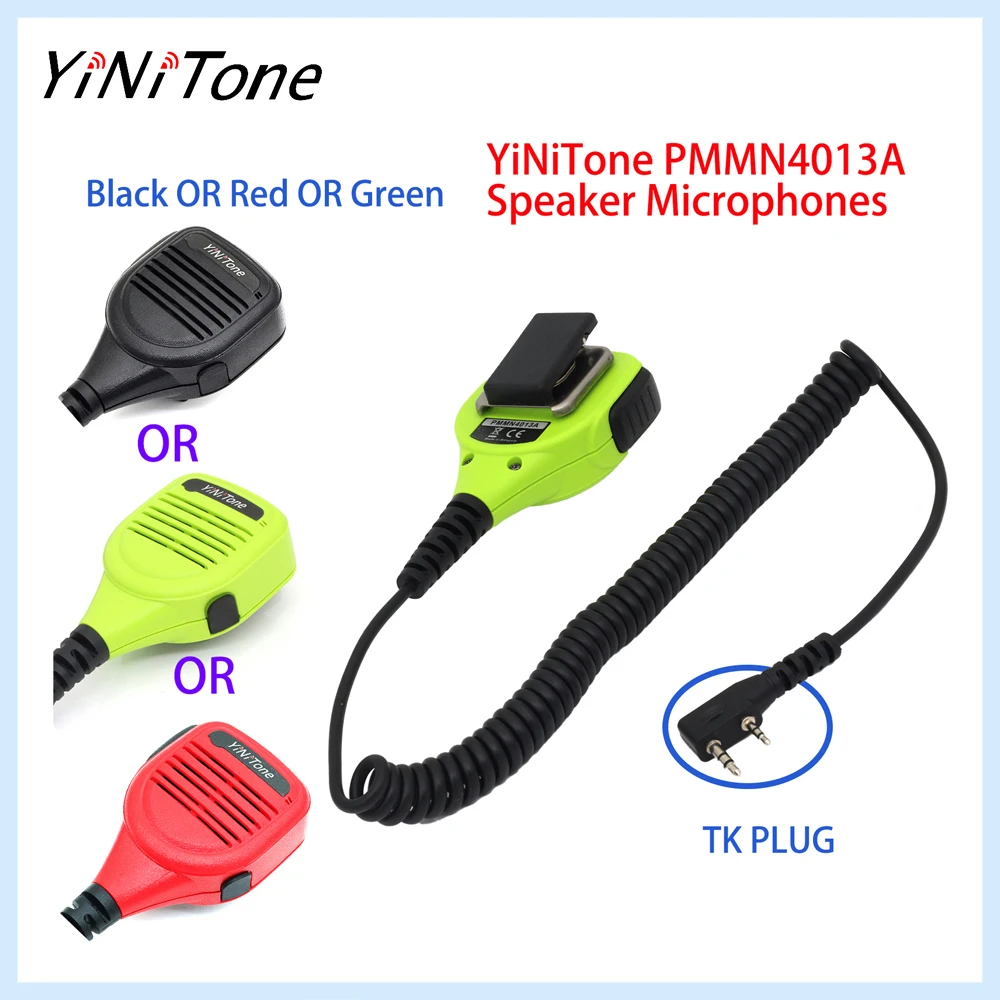

YiNiTone PMMN4013A TK 2Pin Shoulder Speaker Mic Radio Microphone Replacement For Baofeng Quansheng Kenwood