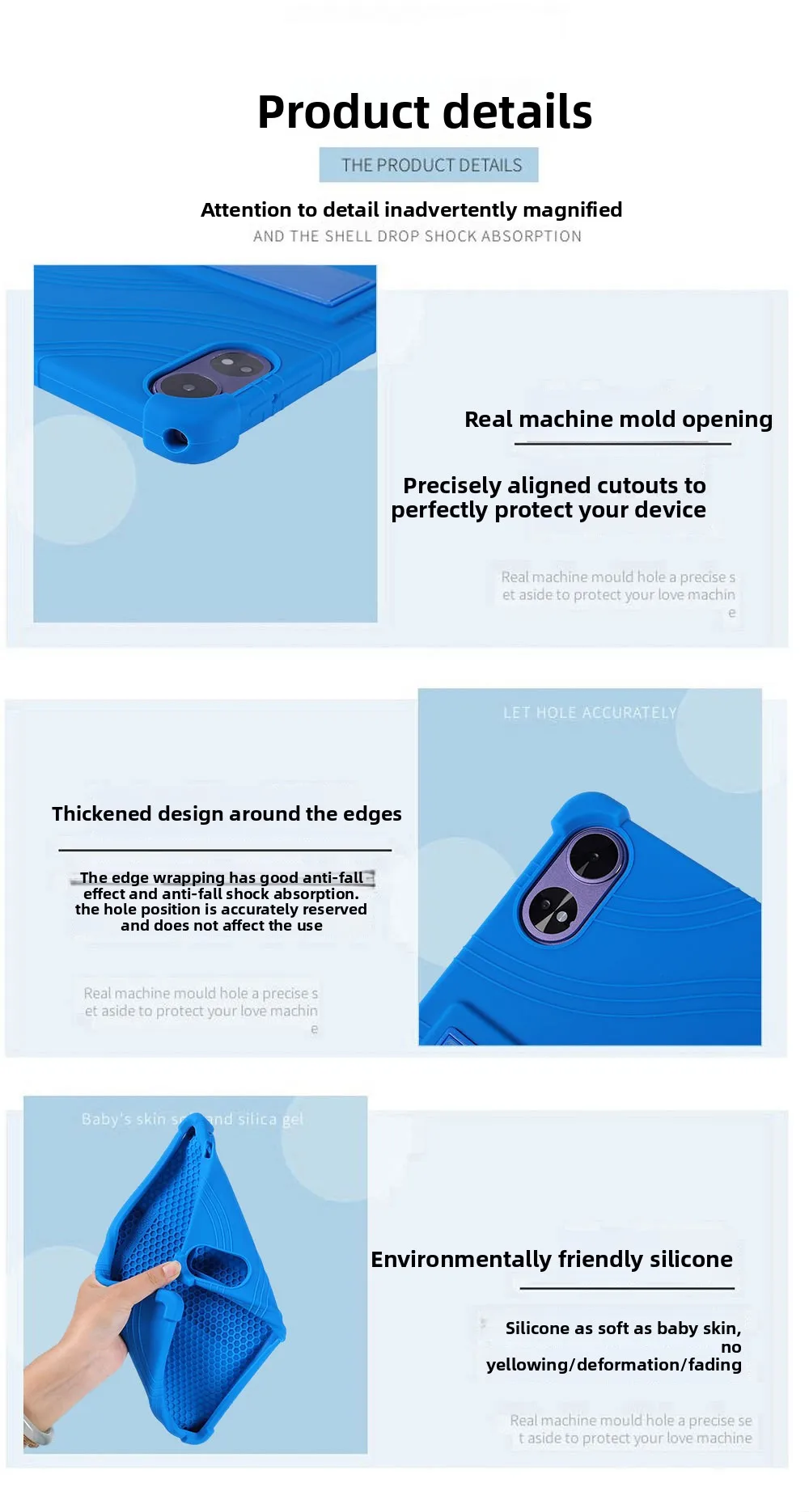 Kinderfreundliche, stoßfeste TPU-Hülle für DOOGEE Tab G6+ 11, vollständig abdeckender Stoßfänger mit Ständer, mehrere Farben – Detail 6