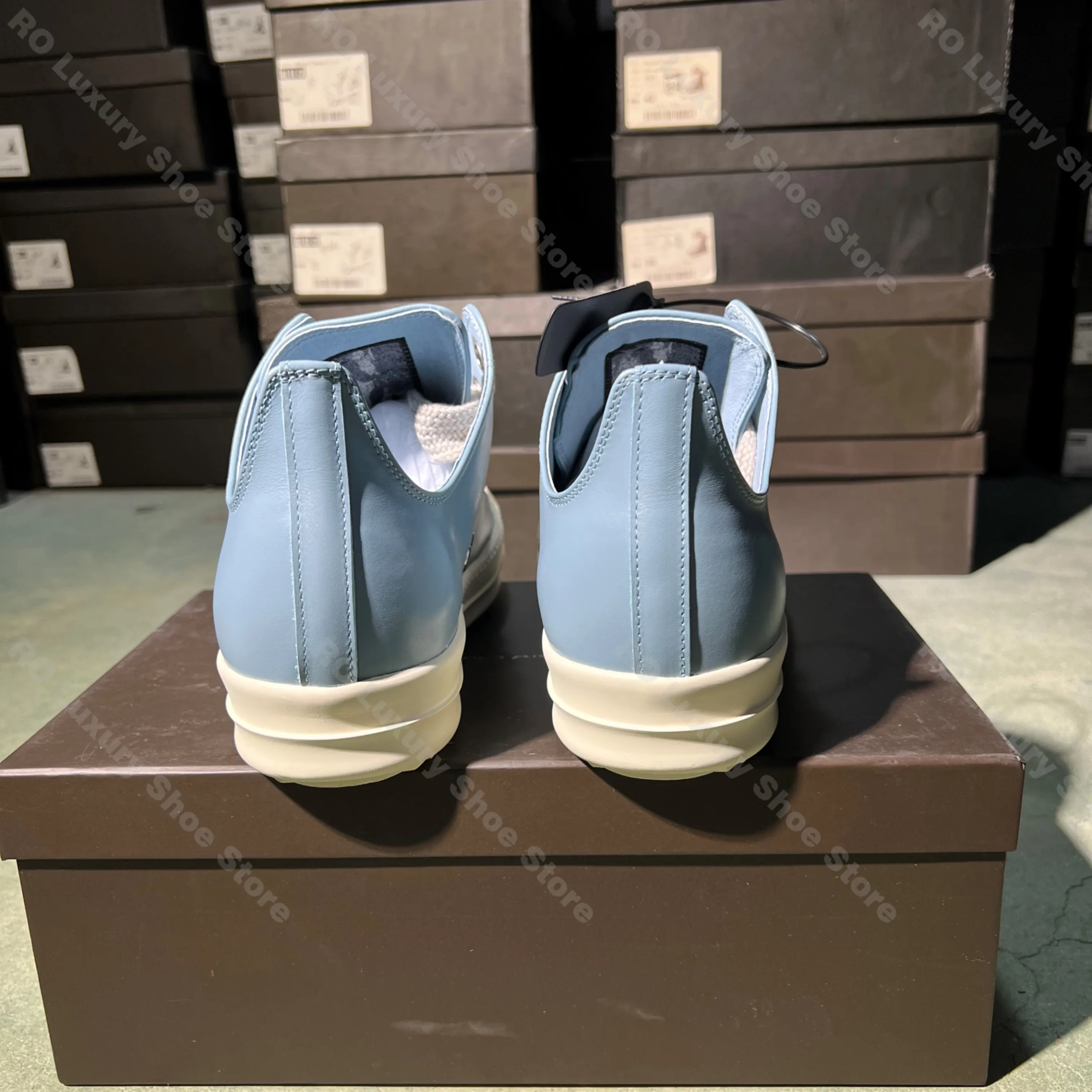 Brand Casual Women Sneaker Low Top Blue Men Shoe Designer Leather Jumbo Laces Trainer Thick-sole Luxury Street Flat Trainer