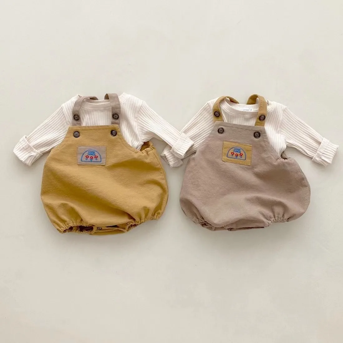 HY23013 Unisex Baby Carrier Pants Kimono Style Infant Clothing Korean Design Baby Bib Overalls for Boys And Girls