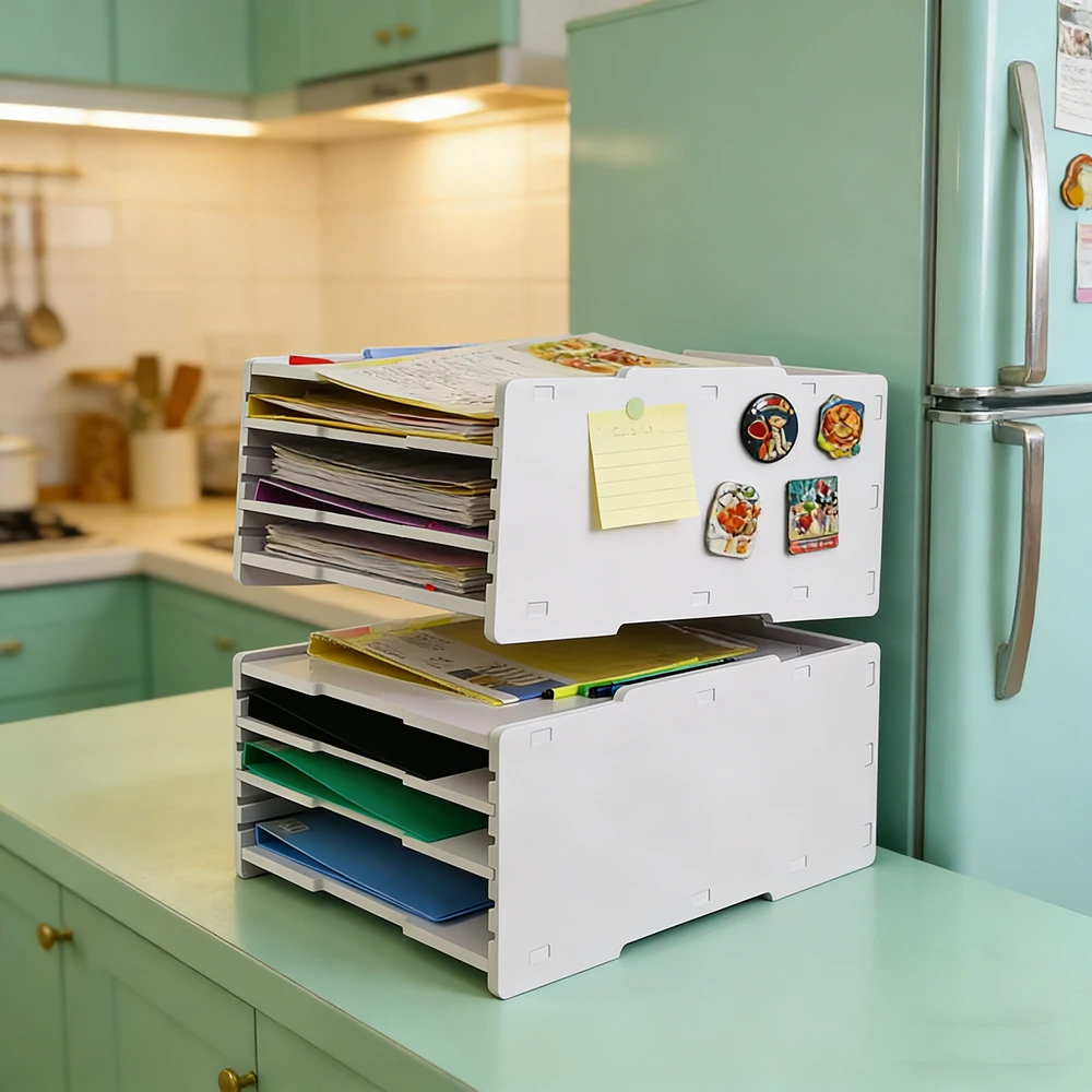 

Office Supply Document Holder Multi-layer File Rack Frame A3 A4 Drawing Paper Office Desktop Material Storage Organizer