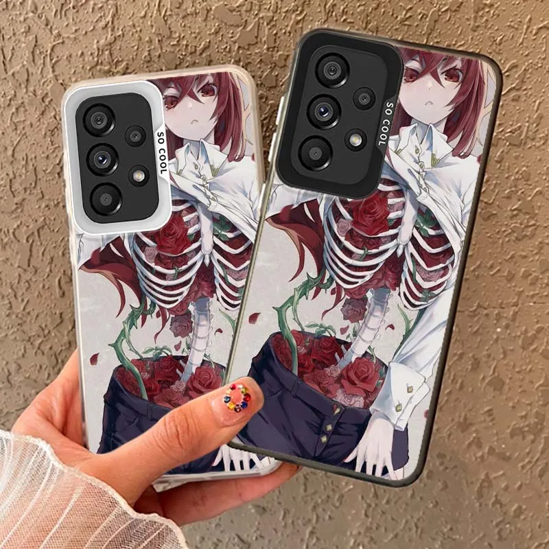 Cartoon Bone Art For Samsung Galaxy A73 A72 A71 A56 A55 A54 A53 A52 A52S A51 A36 A35 M11 Colored Silver Phone Case