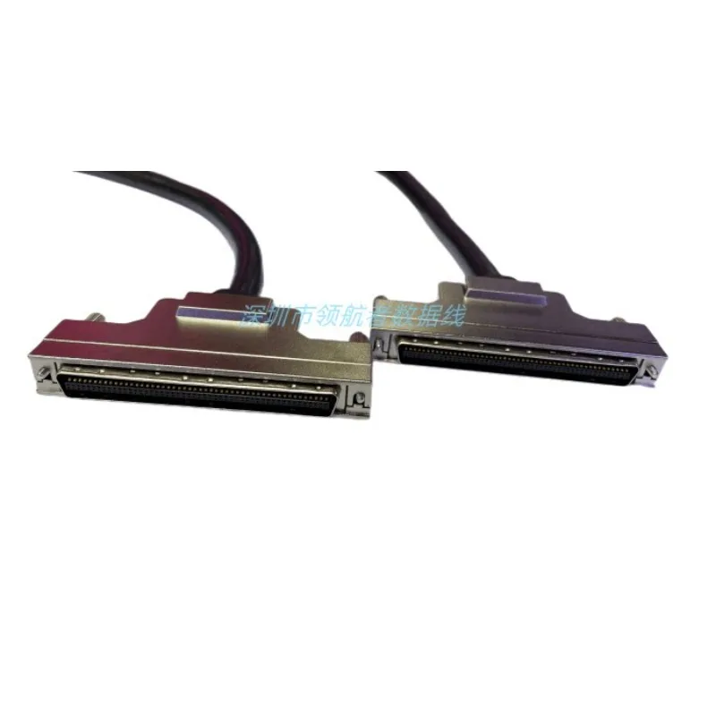 Servo Connector, Iron Shell SCSI-100P CN Type HPCN Shielded, Male to Male, Connection Extension Cable, Black