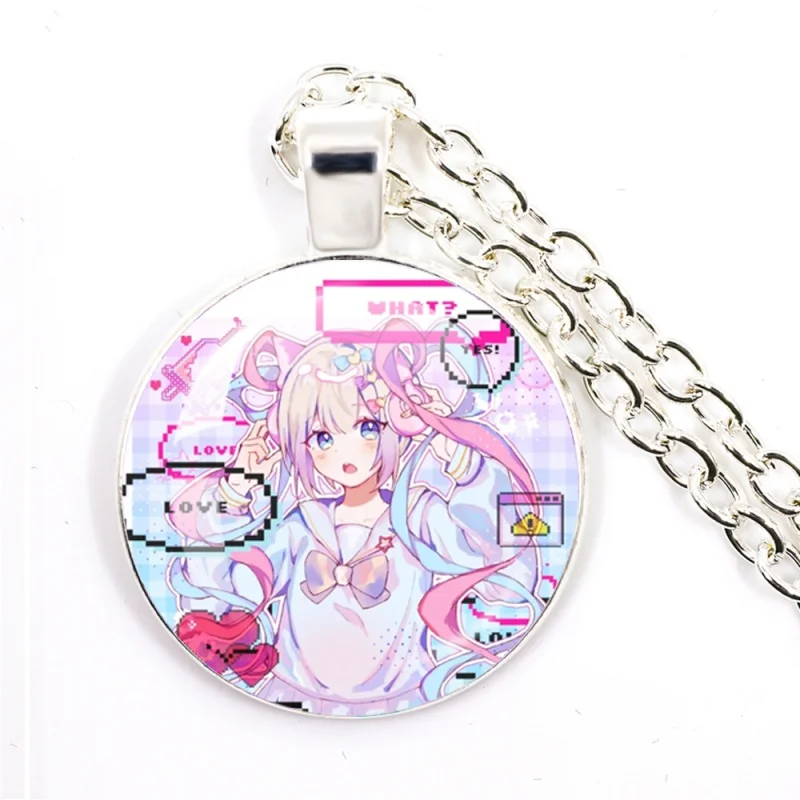 Needy Girl Overdose Game Rain KAngel Silver-plated 25mm Round Necklace Pendant Game Peripheral Accessory For Fan Gift