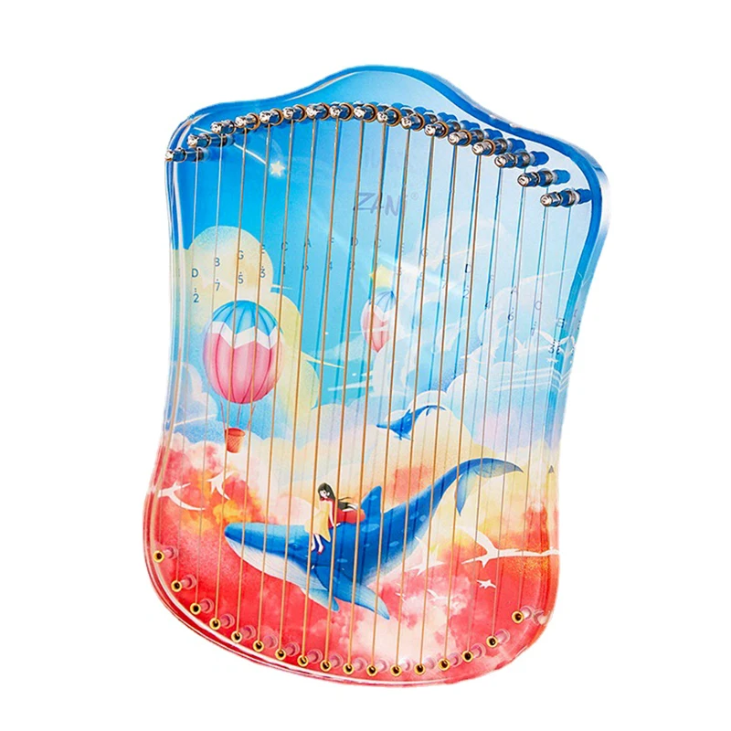 

ZANI 17 21 31 Strings Lyre Harp Cute Portable Mini Acrylic Harps Thumb Piano Beginner Fingerplay Lyre String Instruments Gifts