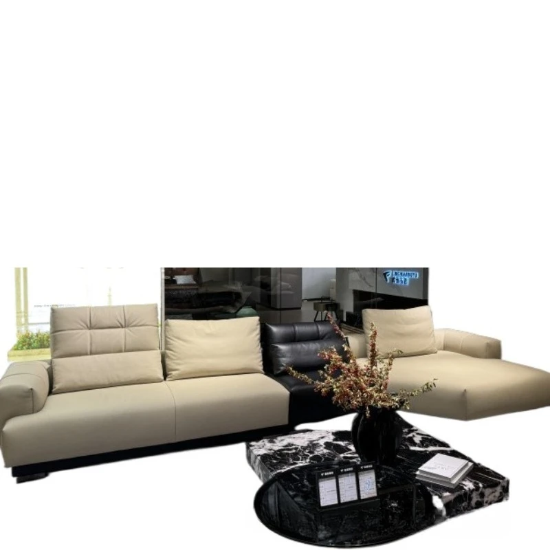 

Special-shaped leather first-layer cowhide sofa living room corner curved leisure sofa combination