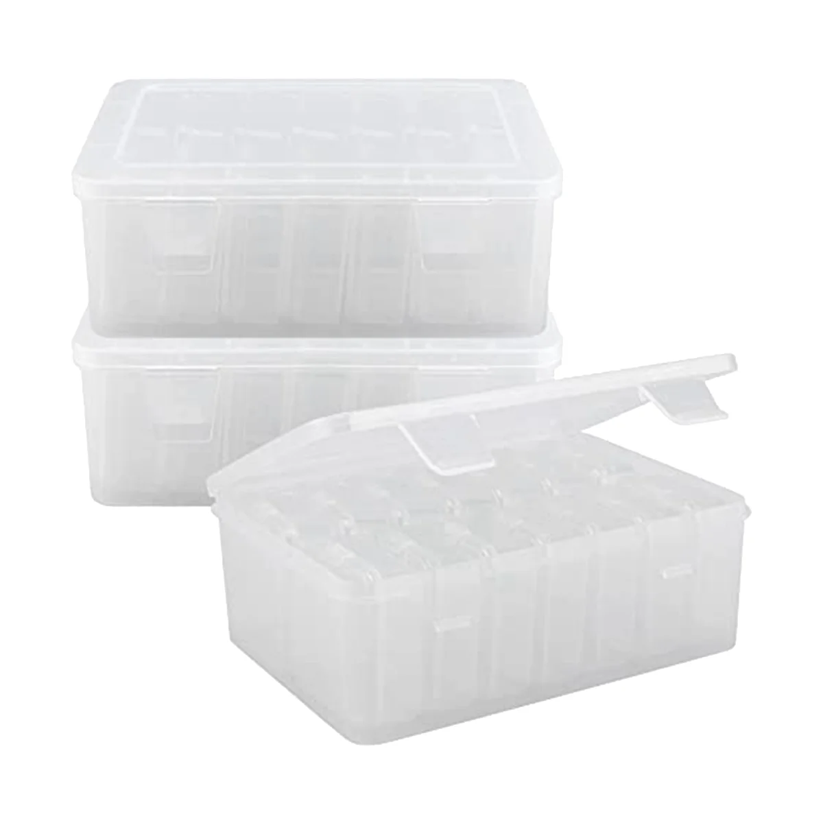 3 Pack Mini Bead Storage Box, Clear Bead Storage Box with Lid, Rectangular Clear Diamond Jewelry Box, Crafts