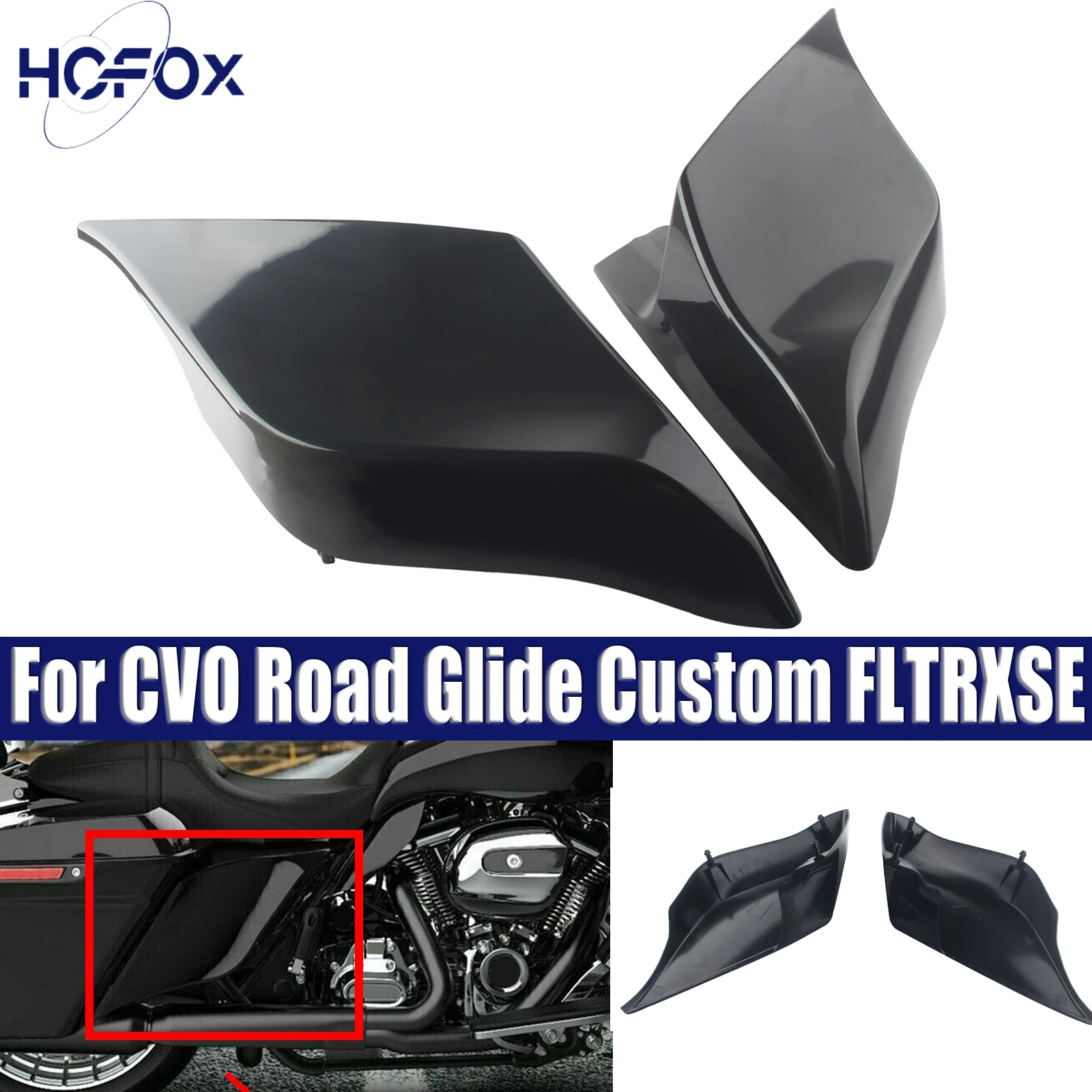 

For CVO Road Glide Custom FLTRXSE FLTRXS FLTRX FLTRU FLHXSE FLHXS Stretched Extended Side Cover Panel