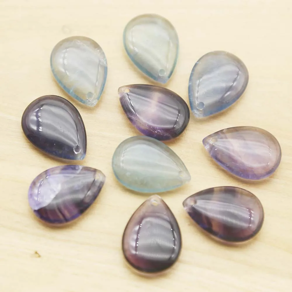 Premium Striped Color Fluorite Drop Pendant Crystal Melleuca Quartz Necklace Jewelry DIY Accessories Wholesale 8PcsFree Shipping