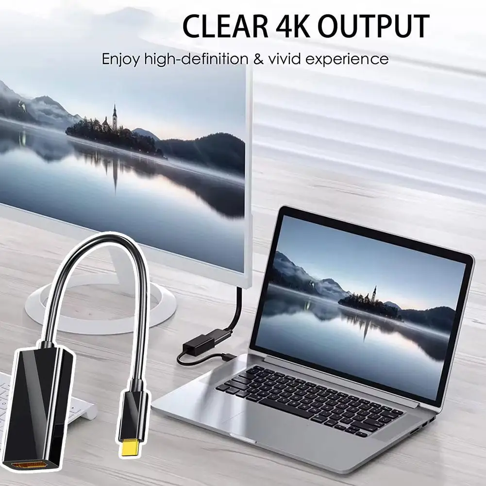 USB Typ C zu HDMI-kompatibles Kabel USB C Konverterkabel Laptop Telefon Videokabel Konverter für Macbook Pro Air iPhone 15 16 17 – Detail 5