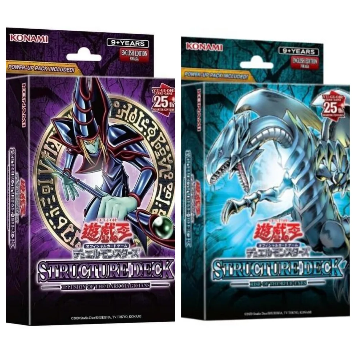 Juego de cartas YuGi Oh Structure Deck:Rise of the Blue-Eyes Asian/Illusion of the Dark Magicians Asian English SEALED Card Collection