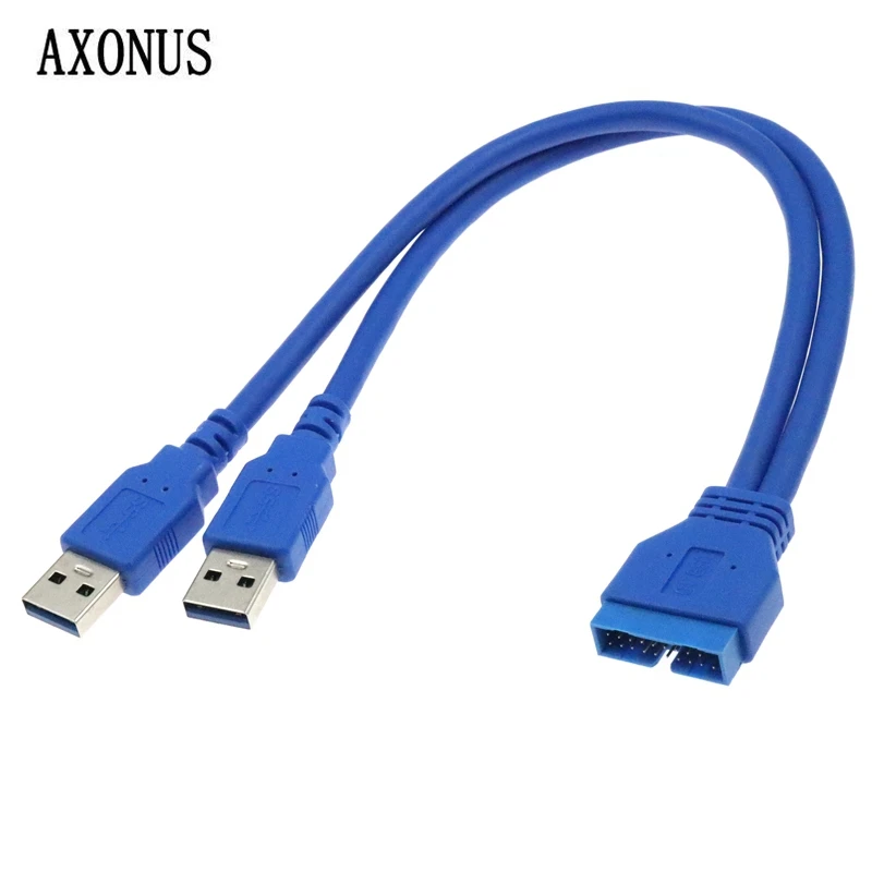 USB 3.0 Adapter Motherboard 20-Pin To USB 3.0 19-Pin Male/Female To USB Dual Male/Female - External Conversion With Screws