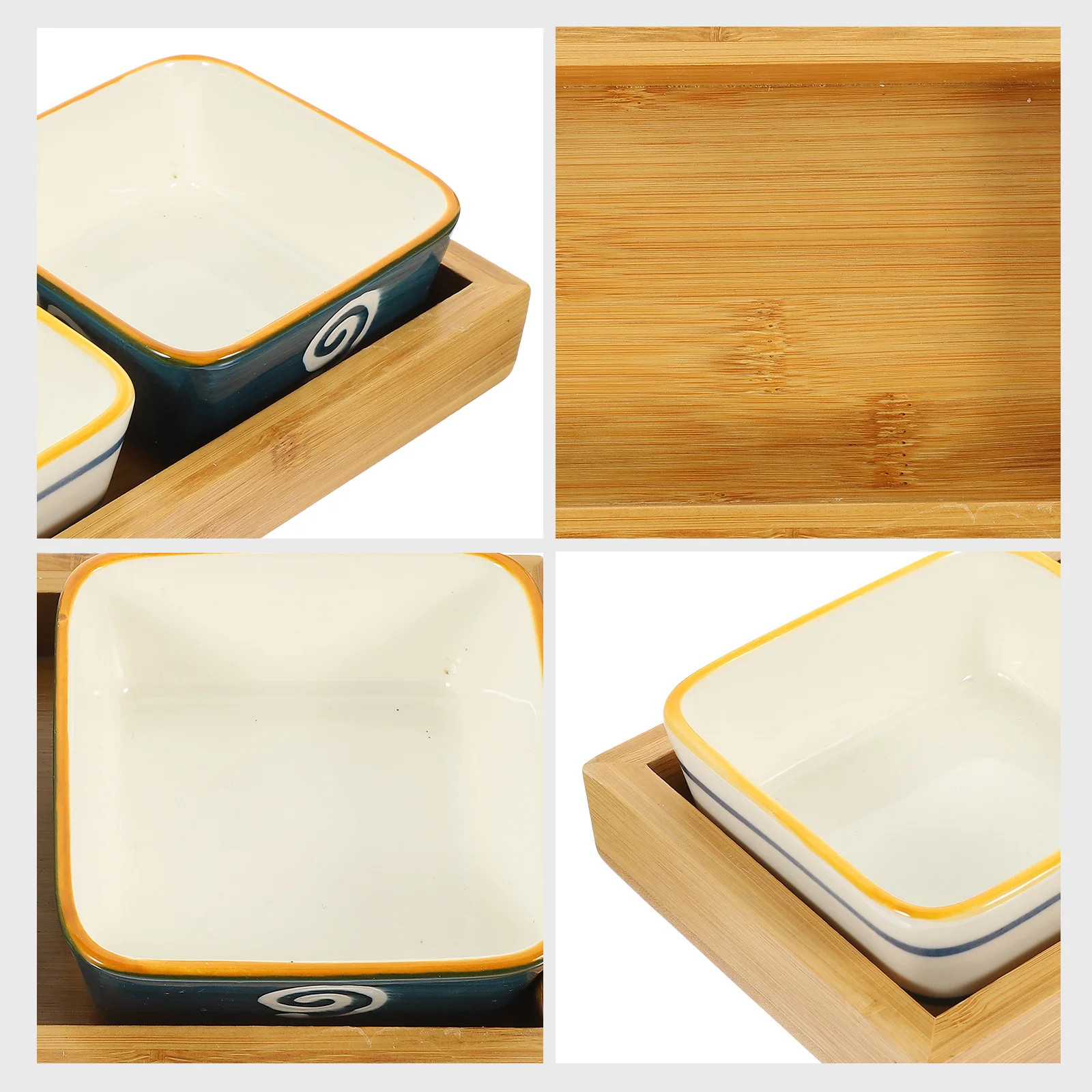 

1 Set Ceramic Fruit Serving Bowl With Wooden Tray For Kitchen Countertop Snack Storage Decorative Bowls Fruit Basket Serving