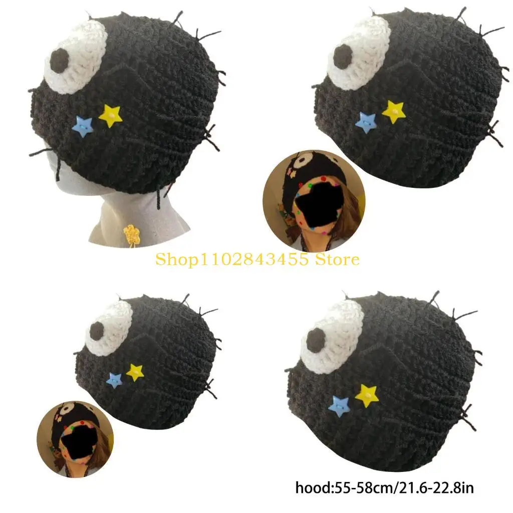 49MC Girls Big Eye Hat Handwoven Skullcap Hat Gift for Vacations Skullcap Hat