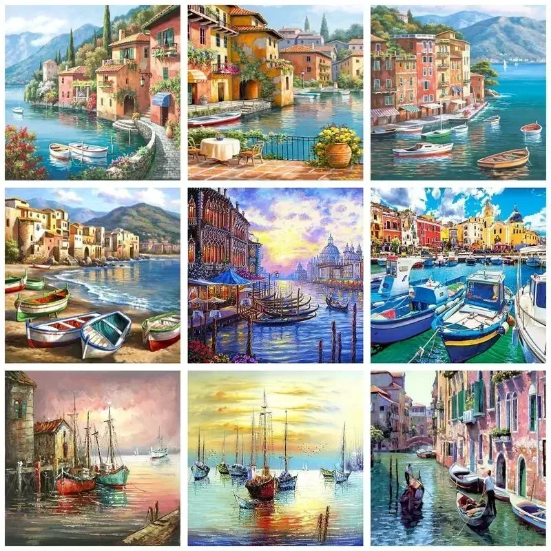 

613735 Venice Scenery Acrylic Paint By Numbers DIY Frameless 60x75cm Painting For Oil Painting By Numbers On Canvas Landscape