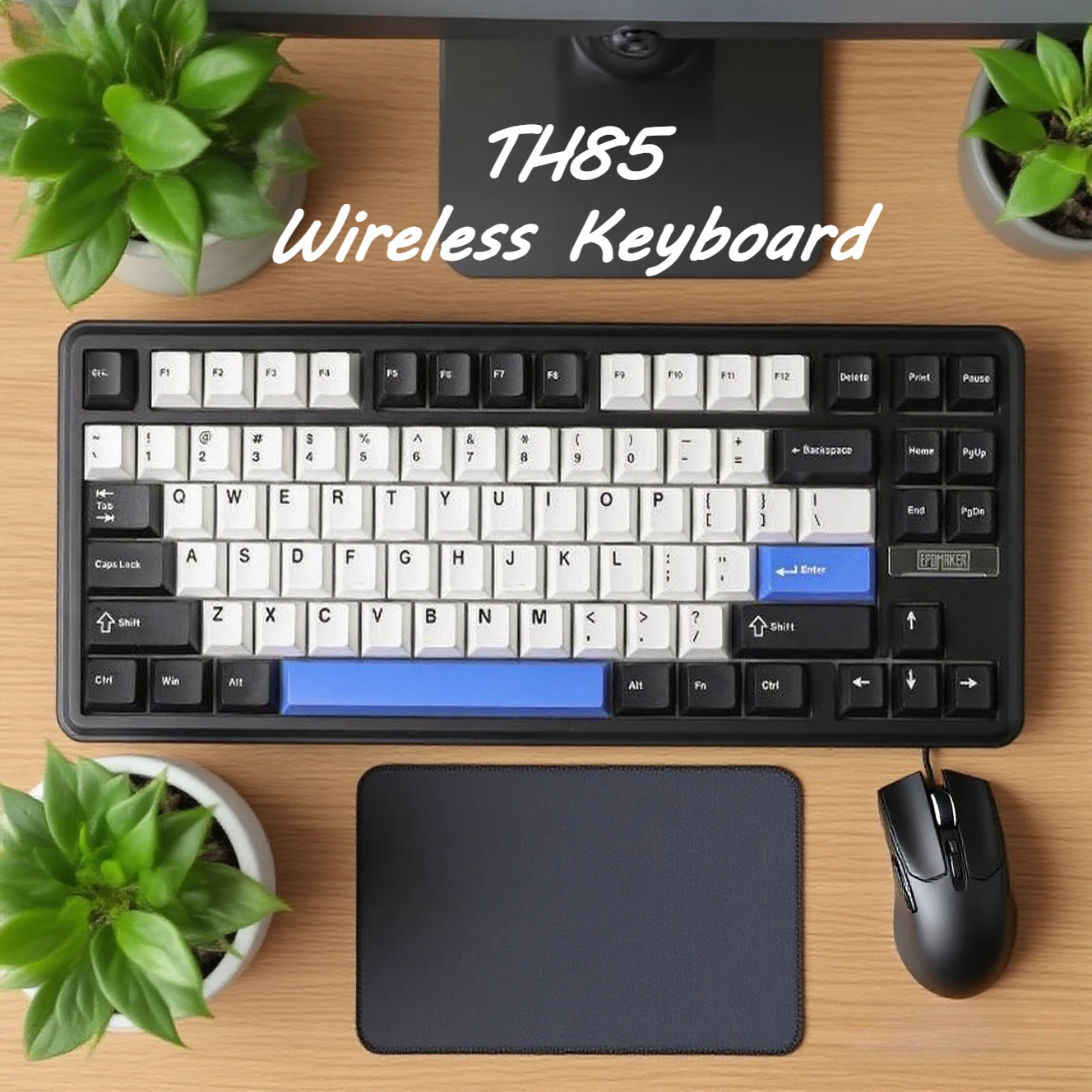 

EPOMAKER TH85 Keyboard Wireless Tri-mode Hot-Swap Gasket Mechanical Keyboards Custom 75% Layout VIA Gaming Office Keyboard Gift