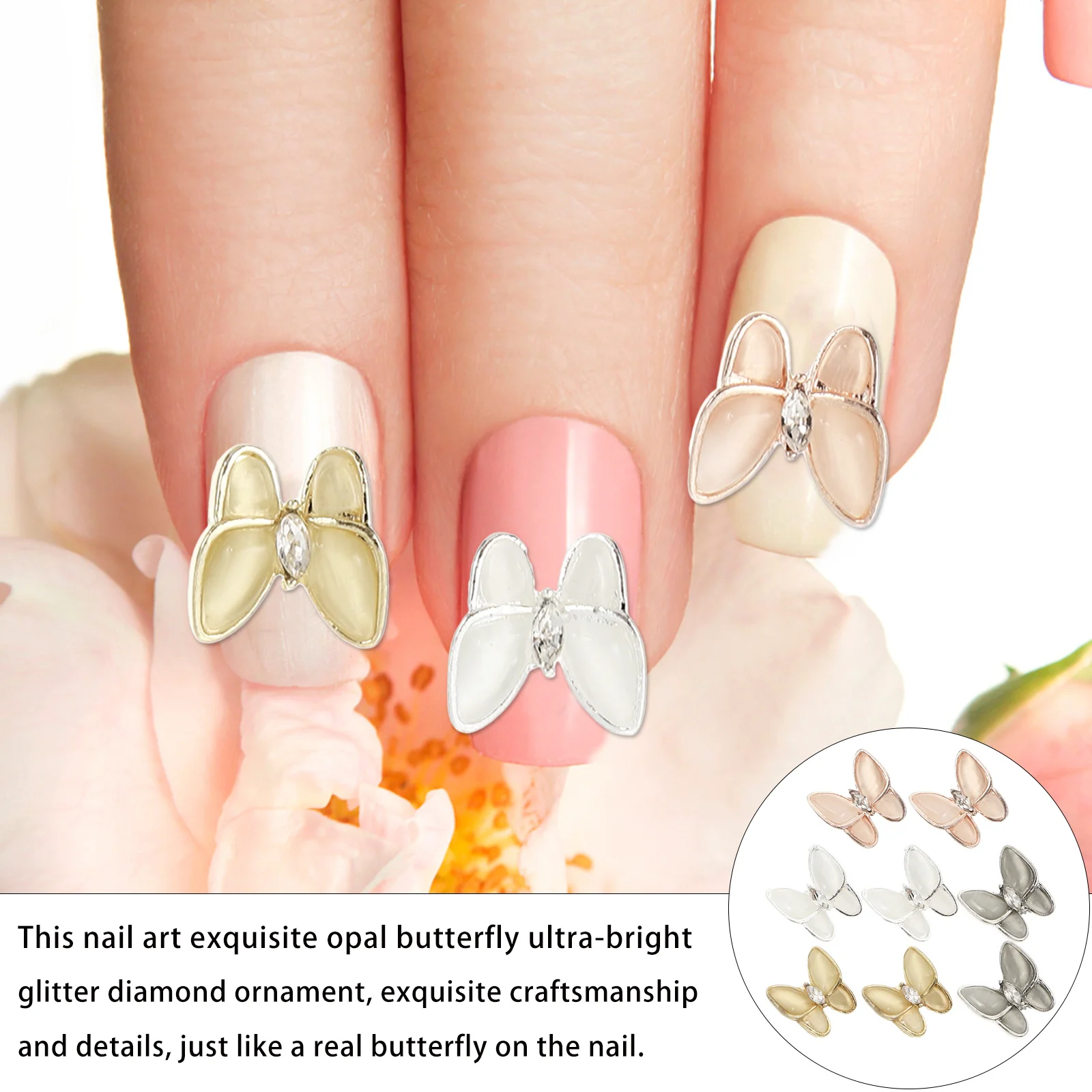 

1set Charms Opal Studs For Gems Diy Manicure Decoration Nail Charms Decoration Birthday Gift Nail Gems Decals