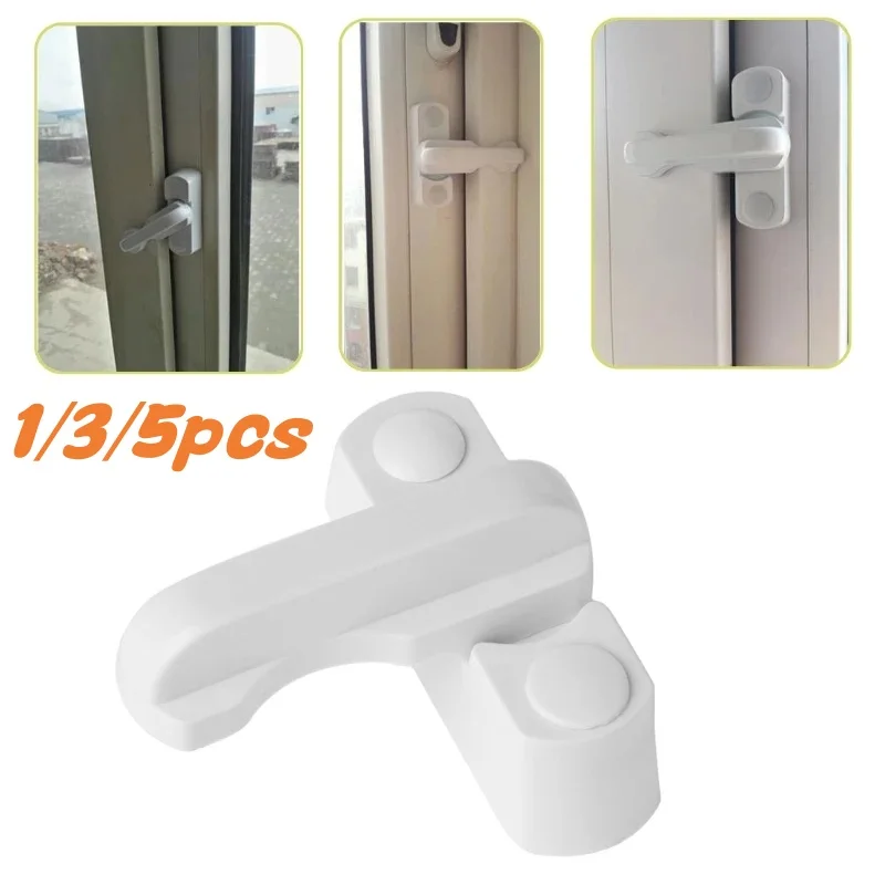 3/5Pcs T-locks Plastic+Stainless Steel+Zinc Alloy UPVC Child Safe Security Window Door Sash Lock Safety Lever Handle Sweep Latch