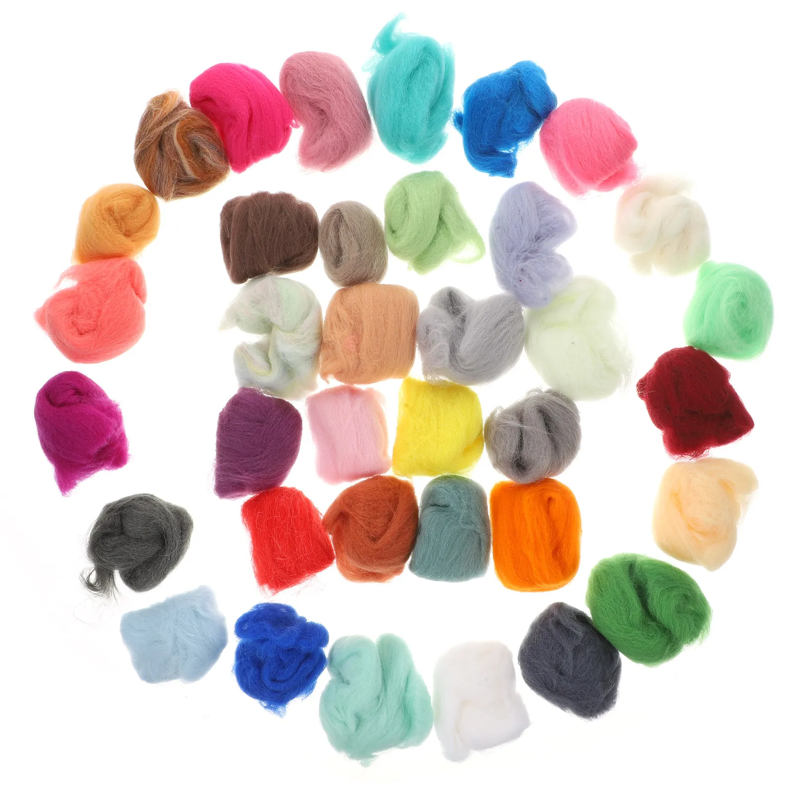 36-Color Wool Roving Yarn for Needle Felting, DIY Craft Felting Fiber Assortment for Art Projects