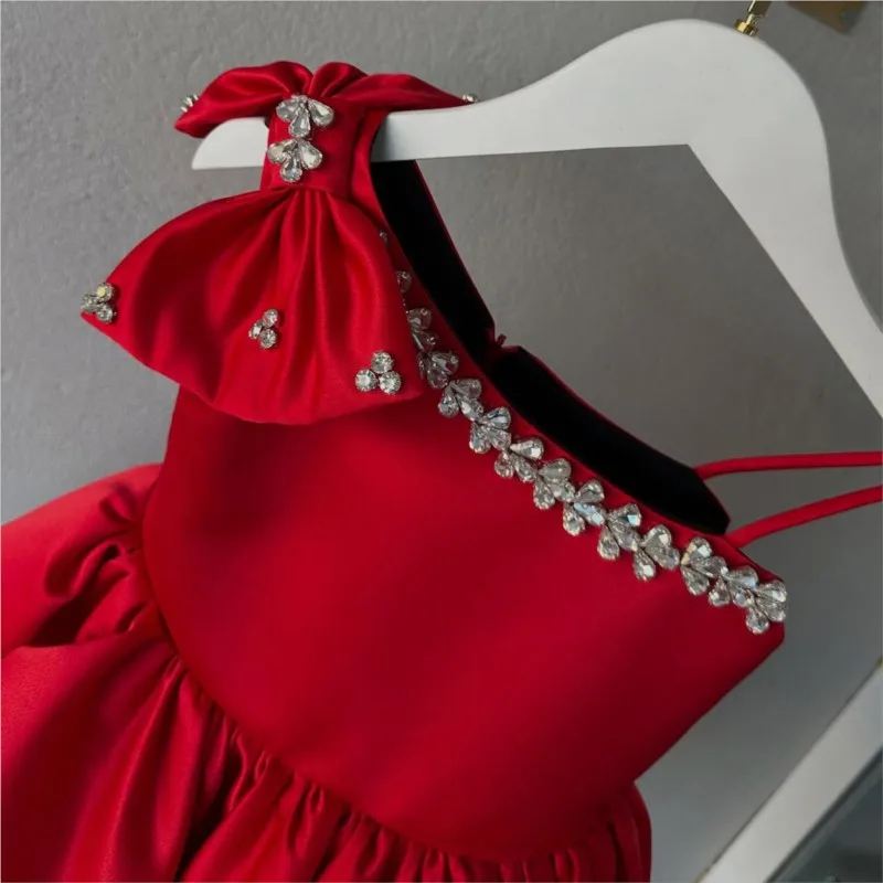 طفلة الأميرة الديكور توتو فستان قبالة الكتف طفل رضيع القوس فيستدو عيد الميلاد حفلة عيد ميلاد مسابقة ملابس الطفل 1-14Y