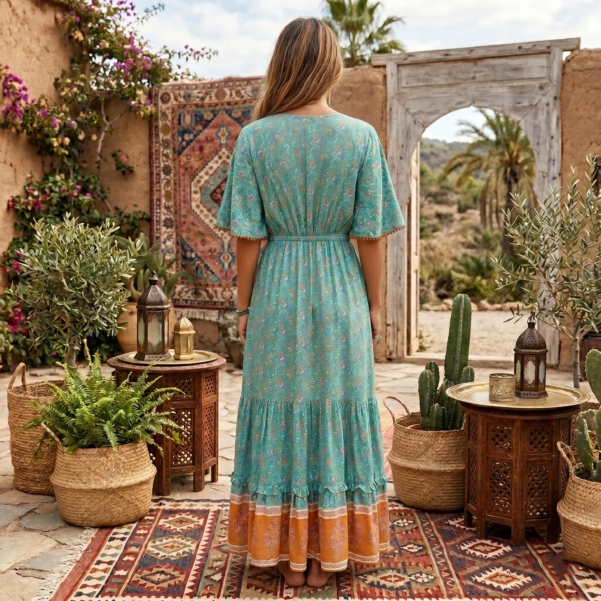 princess polly baby blue dress Vintage Chic Fashion Women Floral Print V-neck Rayon Cotton Bohemian Maxi  Dresses Ladies V Neck Tassel Summer Beach Boho Dress