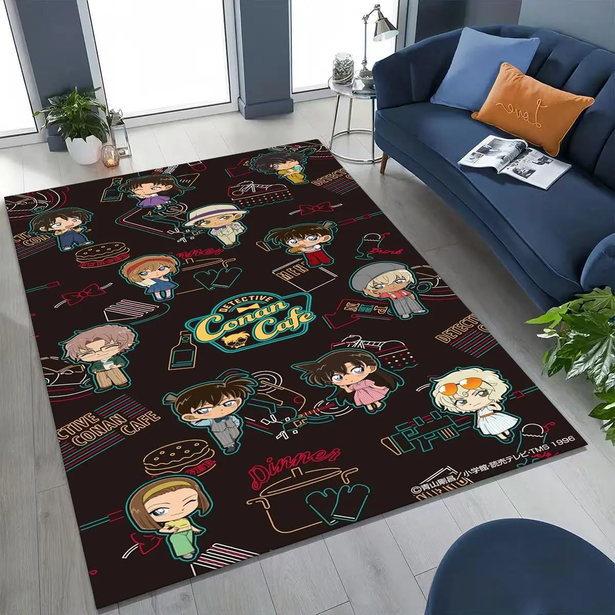 

Retro Anime Detective Conan Cartoon Rug for Bedroom Living Room Sofa Home Doormat Decor,Kids Play Non-slip Floor Mat Gift