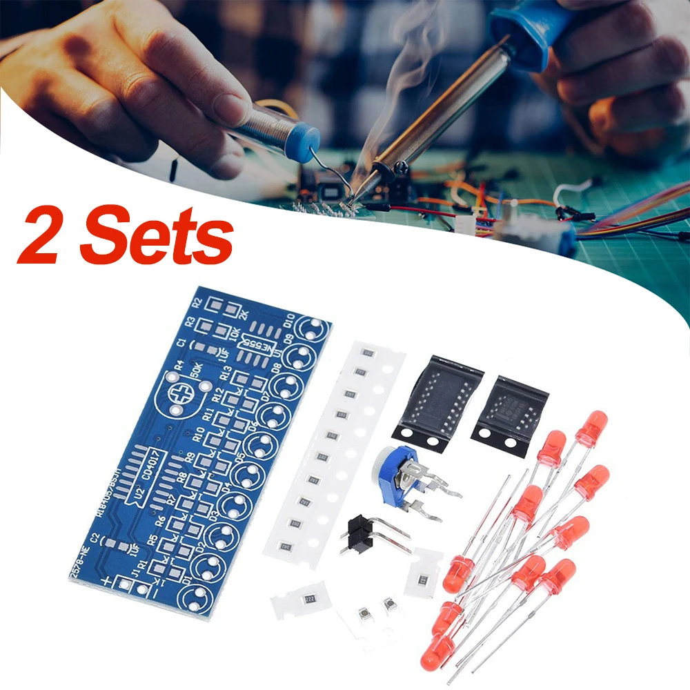 

NE555+CD4017 Light Water Flowing Light LED Module DIY Kit Electronic Production Suite DIY LED Soldering DIY Flashing Light Kit
