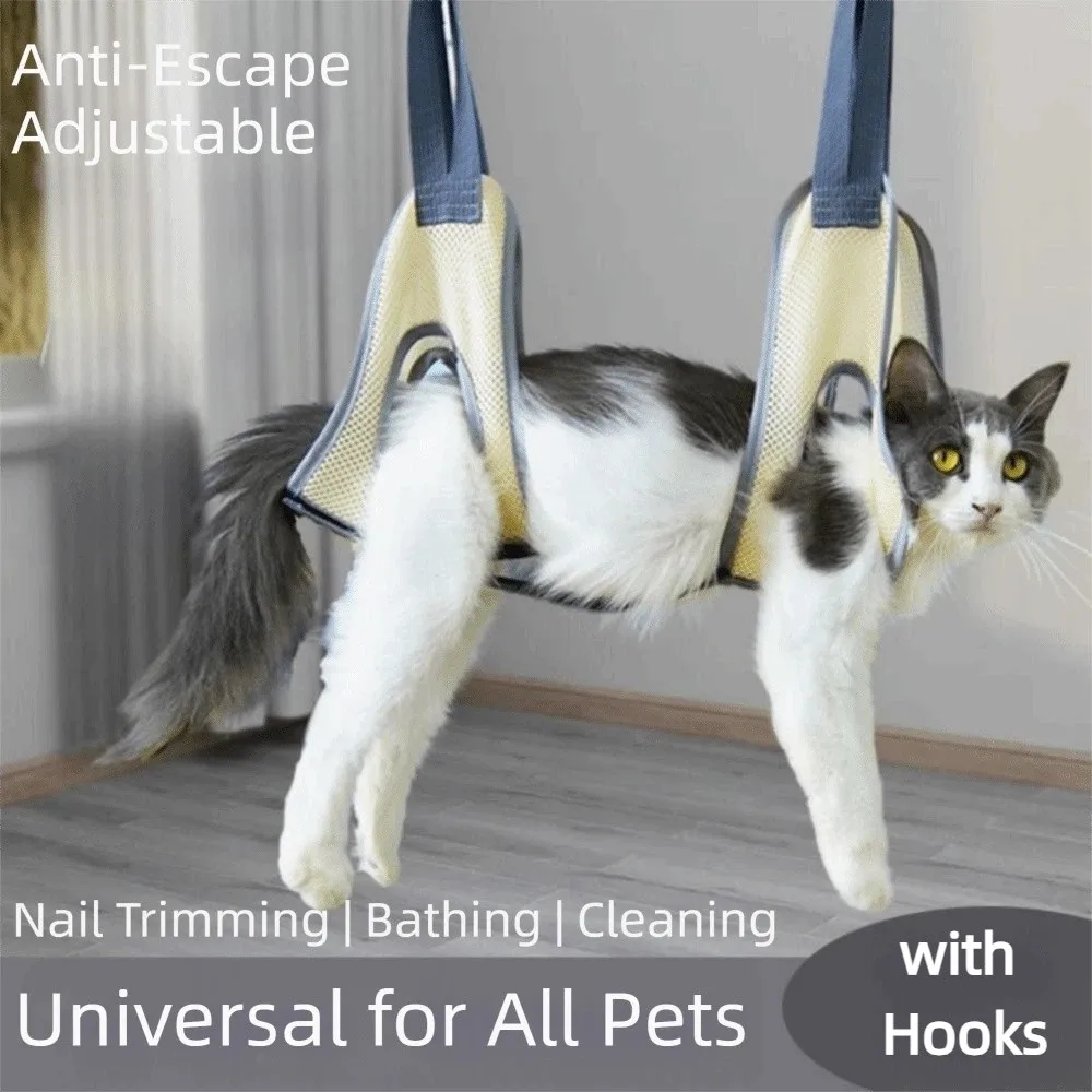 

Hanging Cat Grooming Hammock Anti Bite Elastic Dog Grooming Sling Anti Scratch Lightweight Pet Nail Clip Bag Cat Supplies