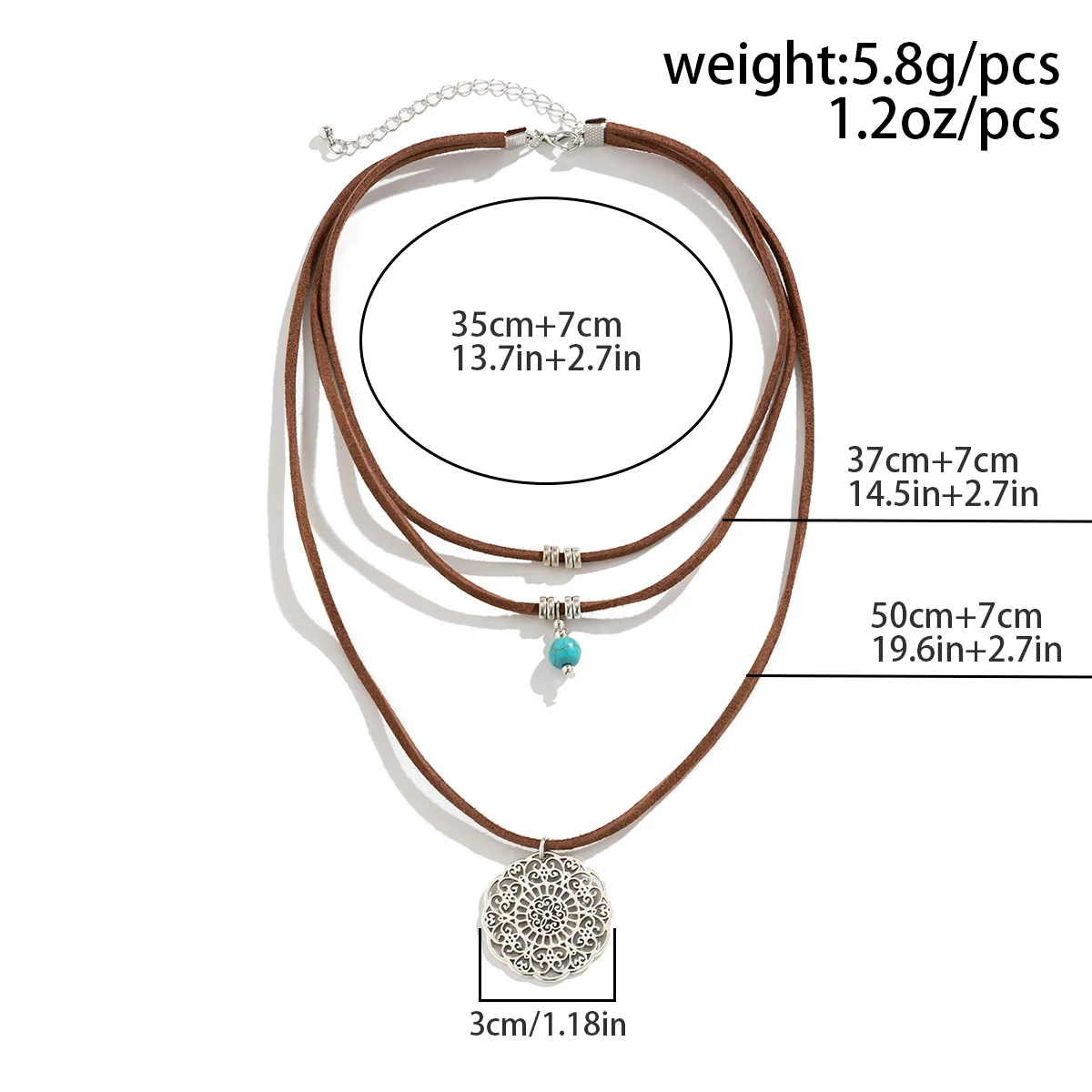 IngeSight.Z Vintage Multilayer Hollow Carved Metal Flower Pendants Necklaces Women Boho Blue Stone Korean Velvet Choker Necklace