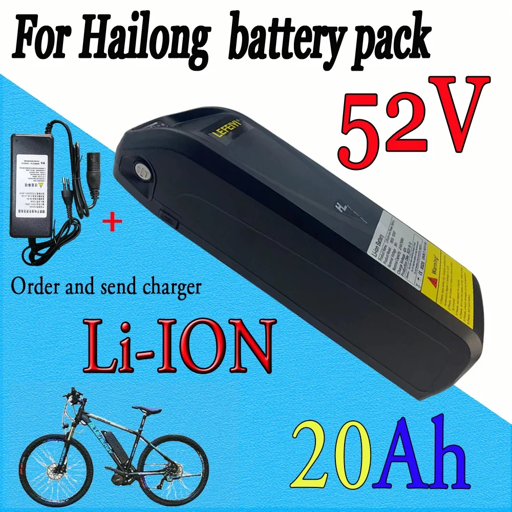 52V 20000mah for Hailong Electric Bicycle Mountain Bike Electric Motorcycle 18650 Lithium Battery Pack Long Endurance