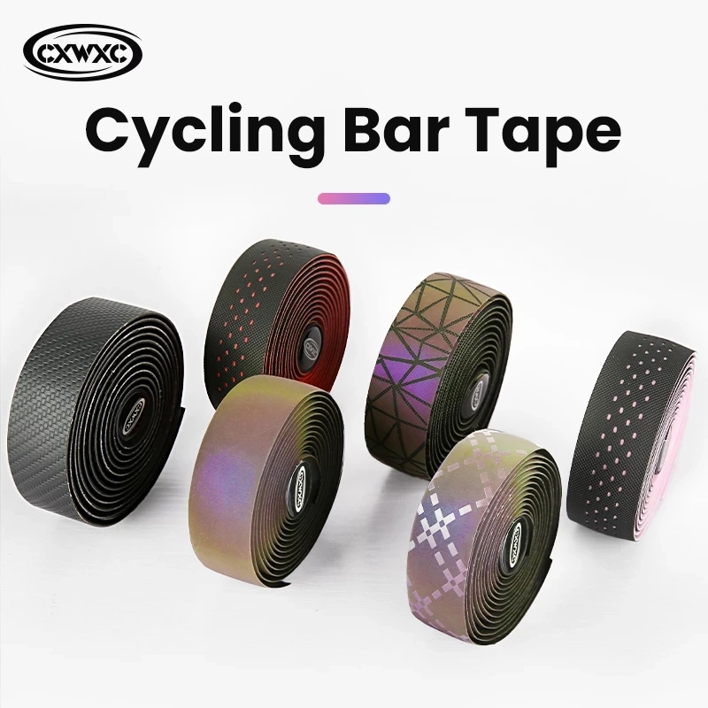 CXWXC Bicycle Road Handlebar Tape Anti-Slip Shock Absorption Breathable Ultra Light Photosensitive Bar Tape Wrap With Logo