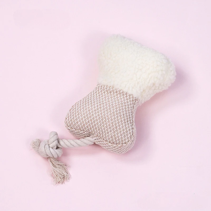 ألعاب تفاعلية للحيوانات الأليفة للكلاب، منتجات لعب بعقدة حبل قطنية، مستلزمات طحن الأسنان المقاومة للمطاط، لعبة صرير داخلية #4