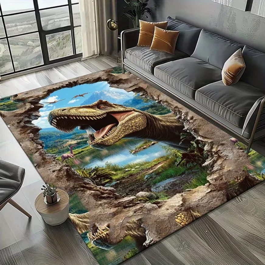 Jurassic World Dinosaur Kids Room Rug Non-Slip Soft Area Carpet Movie Fan Personalized Home Decor Play Mat Floor Rug