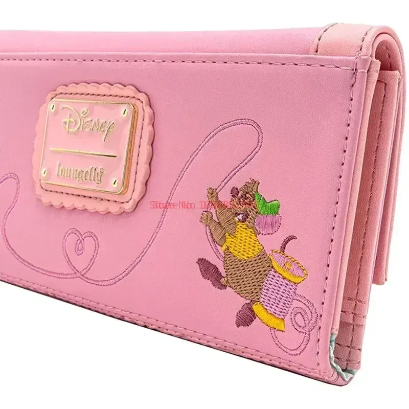 New Disney Loungefly Cinderella 70th Anniversary Pink Dress Flip Purse Cute Women\'S Handbag Handbag Card Bag Birthday Gift