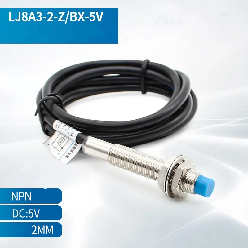M8 2mm sensing DC 5V inductive proximity sensor switch NPN NO LJ8A3-2-Z/BX-5V work voltage 5VDC special for MCU