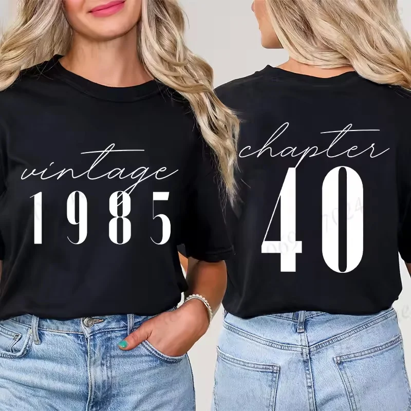 

Classic 1985 T-shirts for Women, Vintage 40th Birthday Year Tshirts for Women Men, Cute 40th Milestone Best Friend 40 Bday Shirt