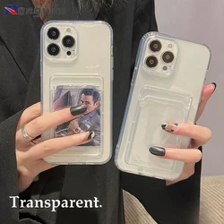 For LG V50S V50 Velvet Nokia C10 Card Nothing Phone Case Transparent Card insert Photo Silicone Cover