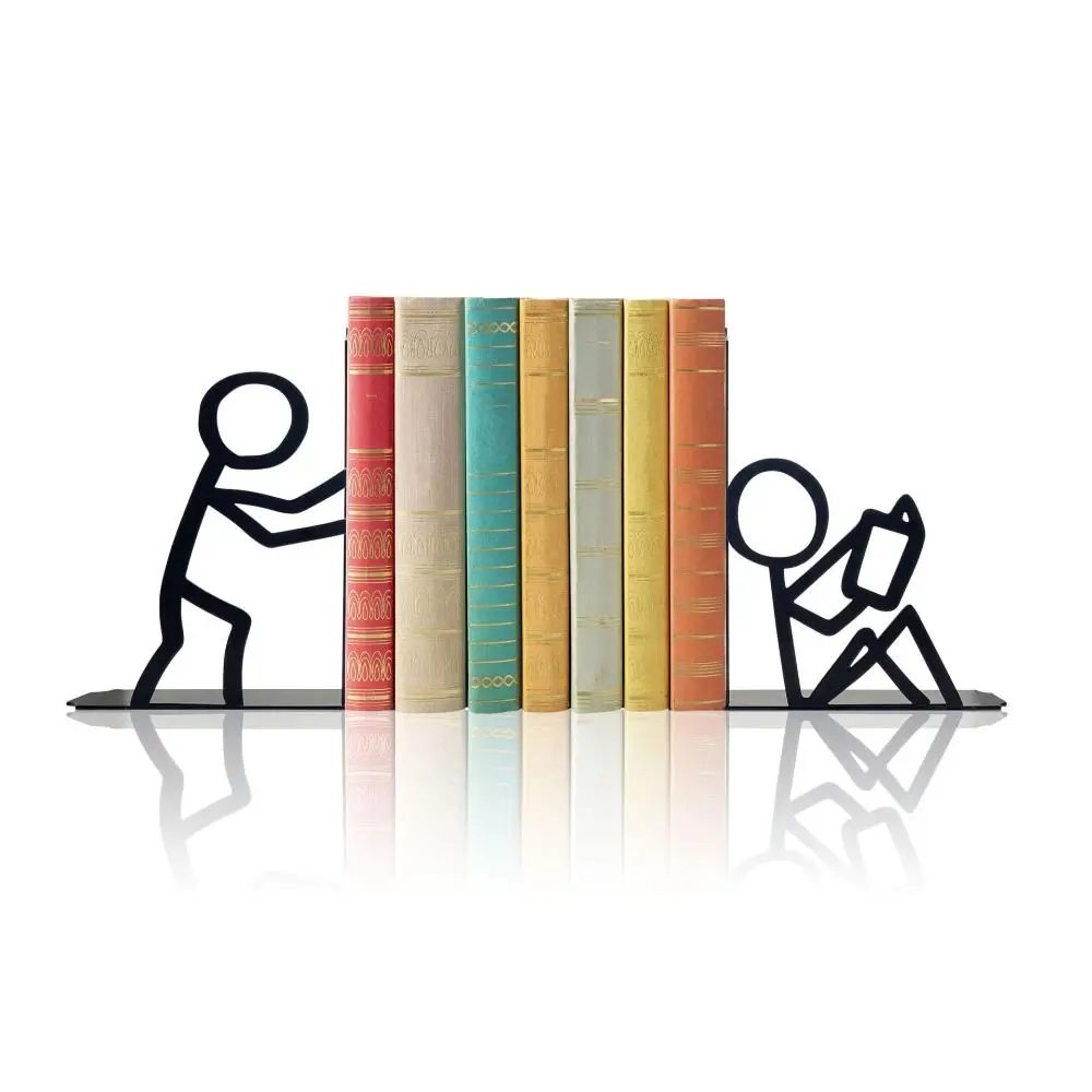 Unique Decorative Bookends Metal Bookshelf Decor Book Stopper Reading Decor Desk Book Ends Book Lovers Gift