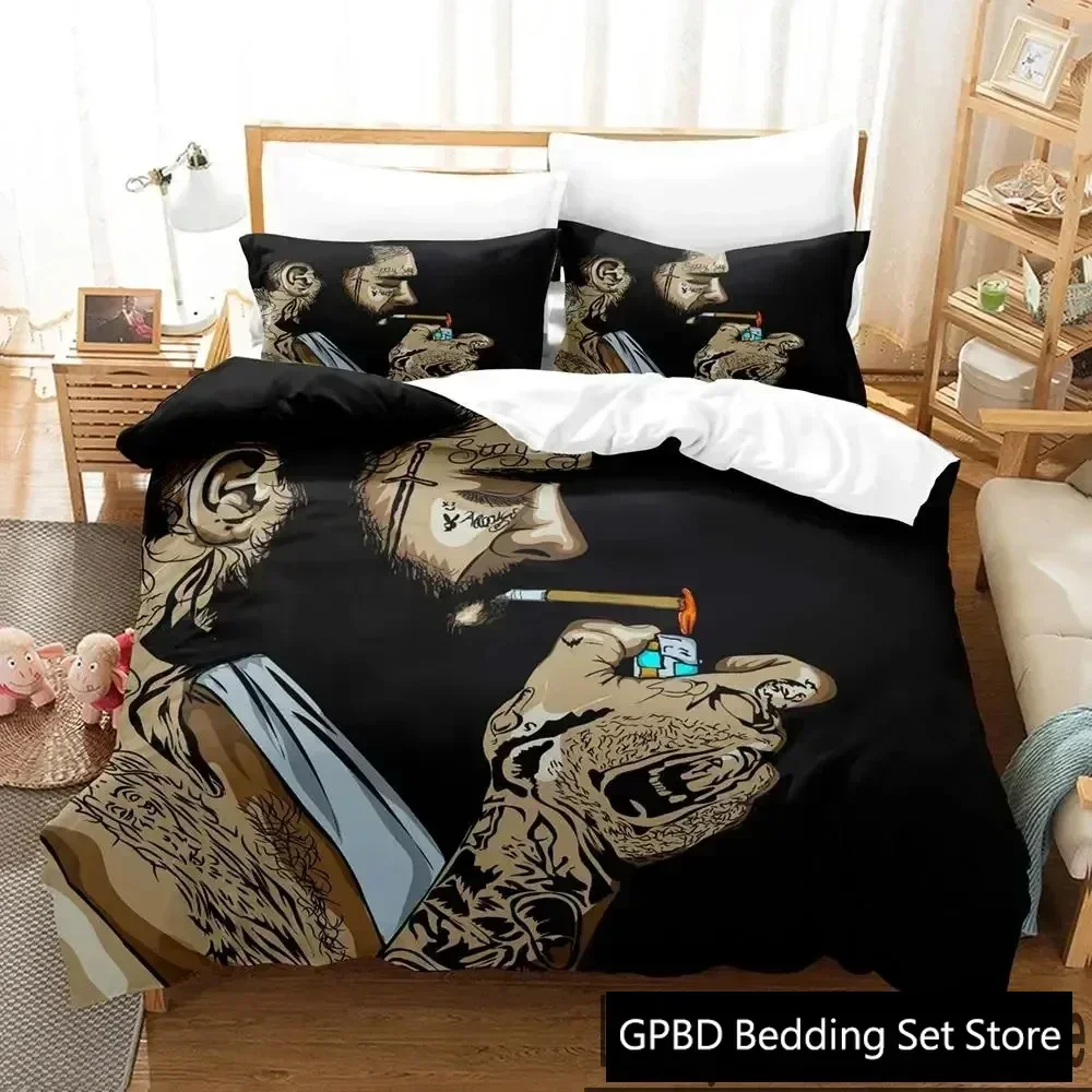 3D Print Post Malone Bedding Set Boys Girls Twin Queen King Size Duvet Cover Pillowcase Bed boys Adult Home Textileextile