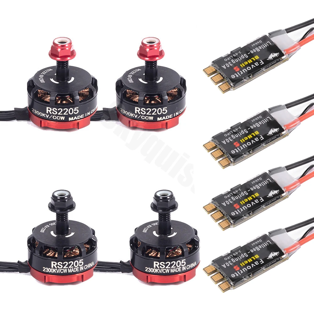 

RS2205 2205 2300KV CW CCW Brushless Motor With LittleBee 20A/30A BLHeli_S ESC for FPV RC QAV250 X210 Racing Drone Multicopter