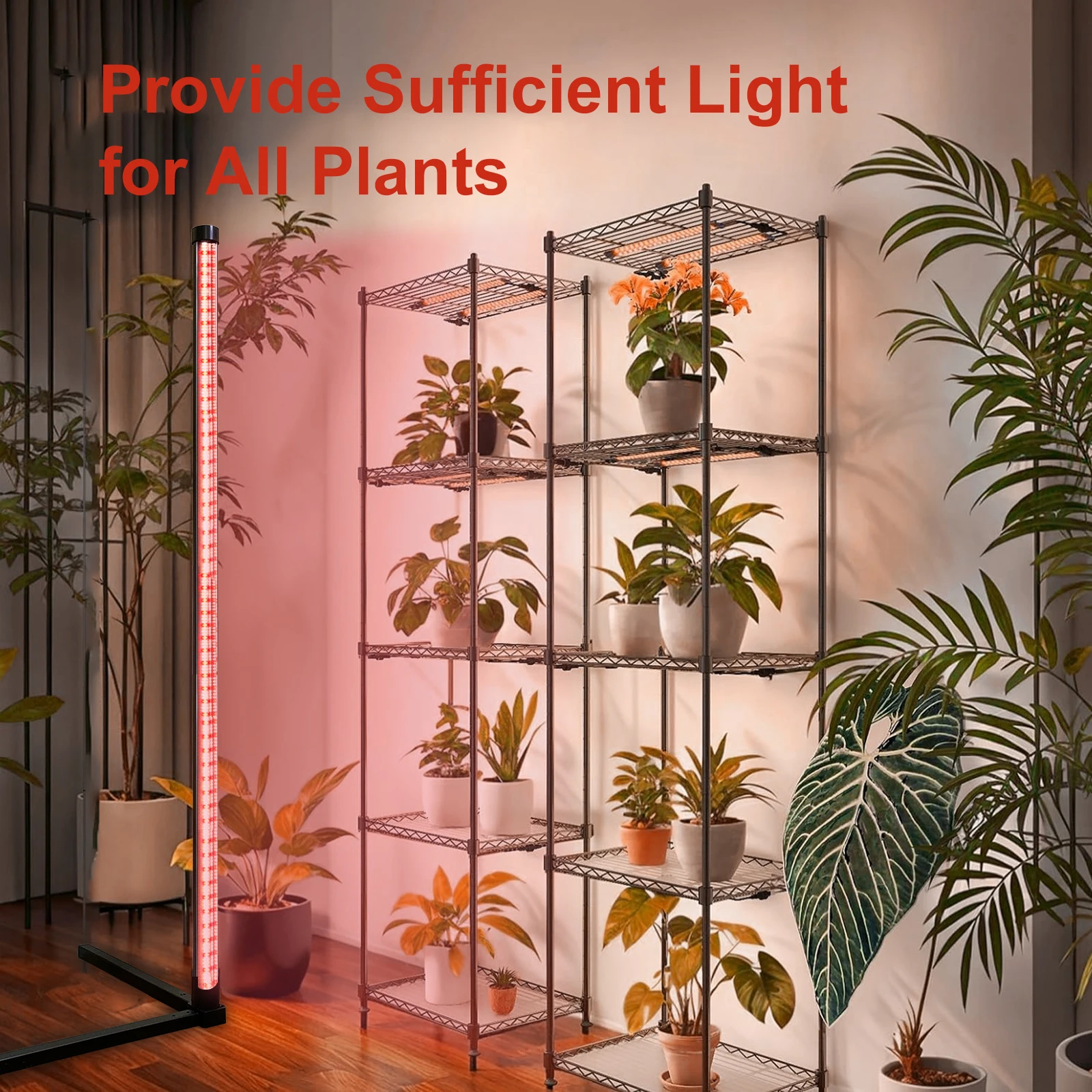 Grow Lights for Indoor Vertica Plants Full Spectrum 6000k 3 Light Modes Standing Grow Light with Auto-Timer