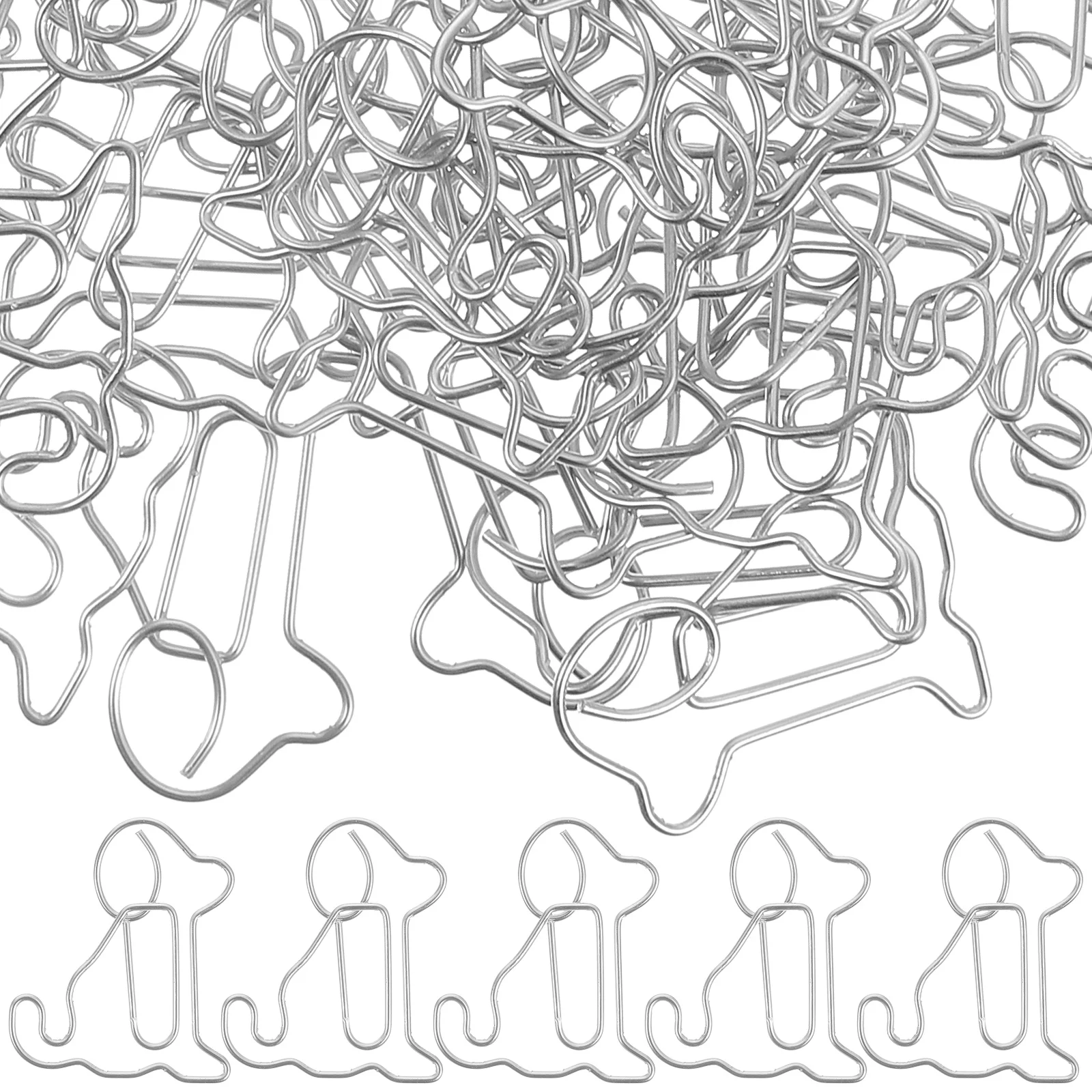 

50 Pcs Dog Book Document Paper Clips Clips Small Metal Paperclips for Documents Office Supplies Creative Shaped Gifts