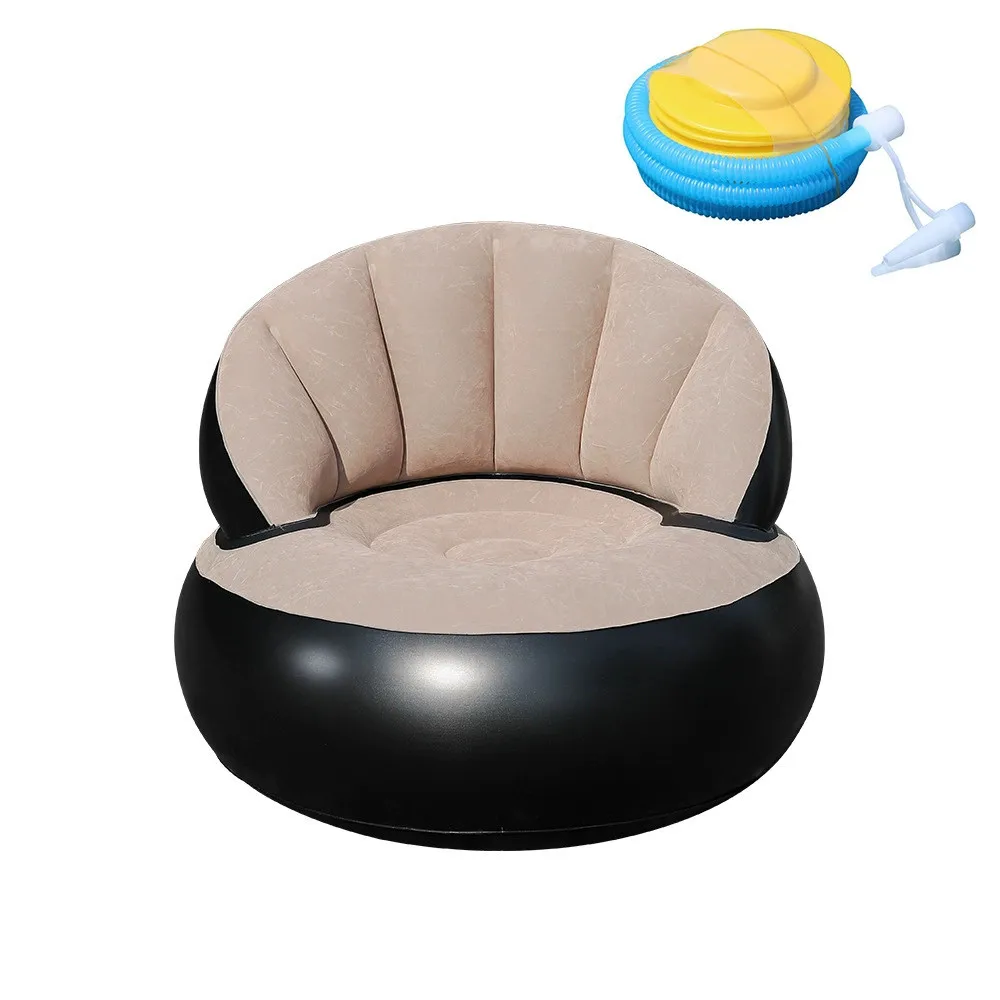 inflatable sofa with backrest, portable quick-inflating foldable lazy sofa, PVC flocking surface, suitable for living room, game image 5