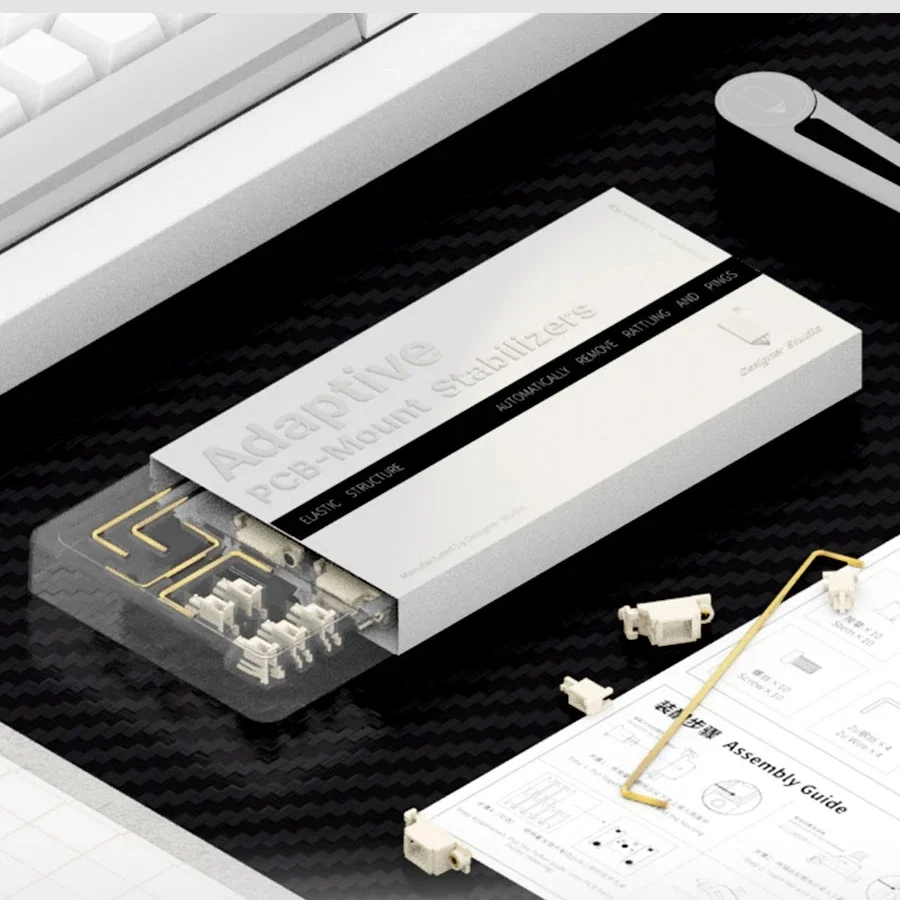 Designer Studio PCB Stabilizer Screw In for Mechanical Keyboard 4x2u 6.25u 7u Translucent Black White Milky Game PC